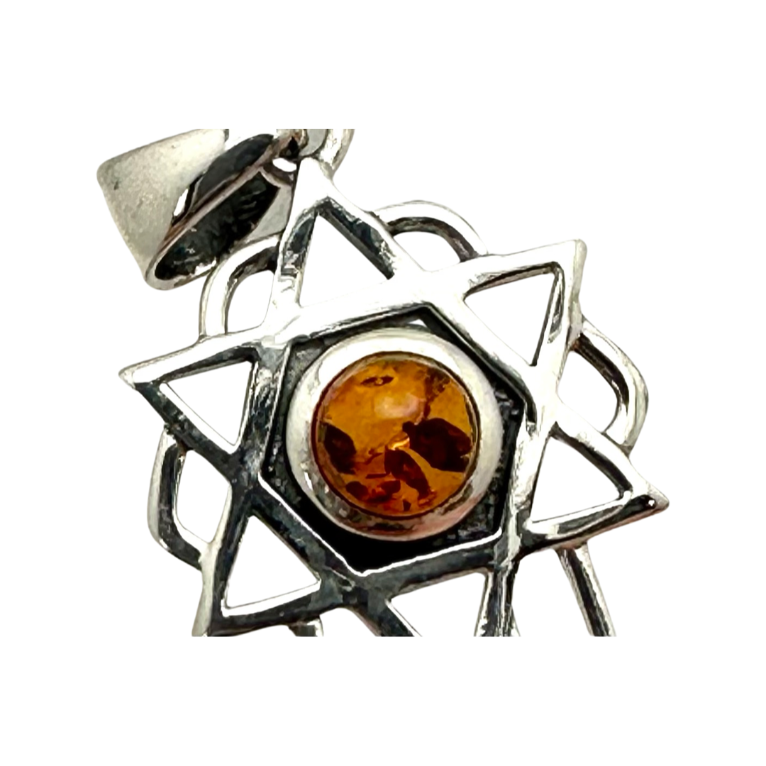 Hamsa/Star Pendant w/ Stone