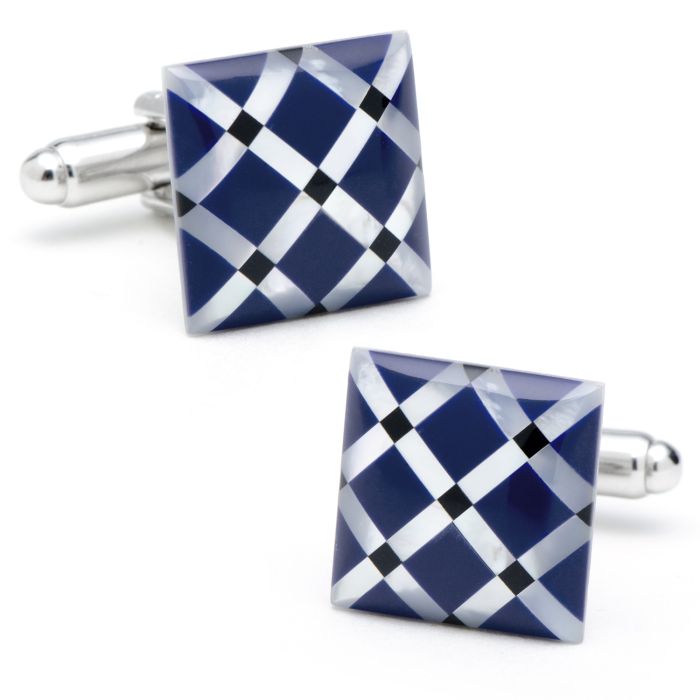 Mother of Pearl Diamond Cufflinks