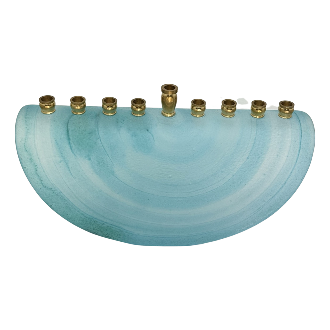 Opaque Blue Menorah