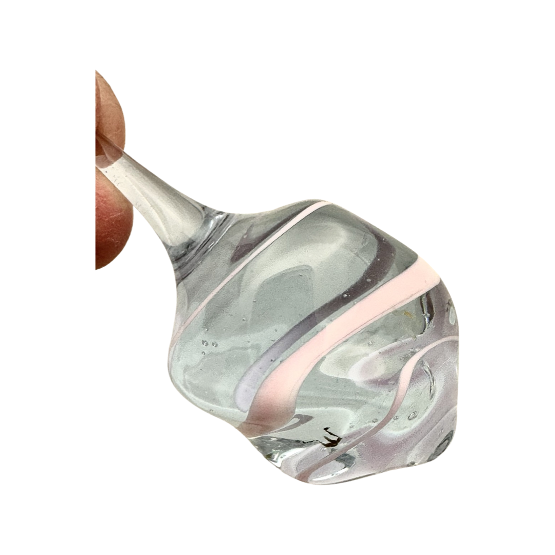 Michael Gore Clear Pink Twist Dreidel