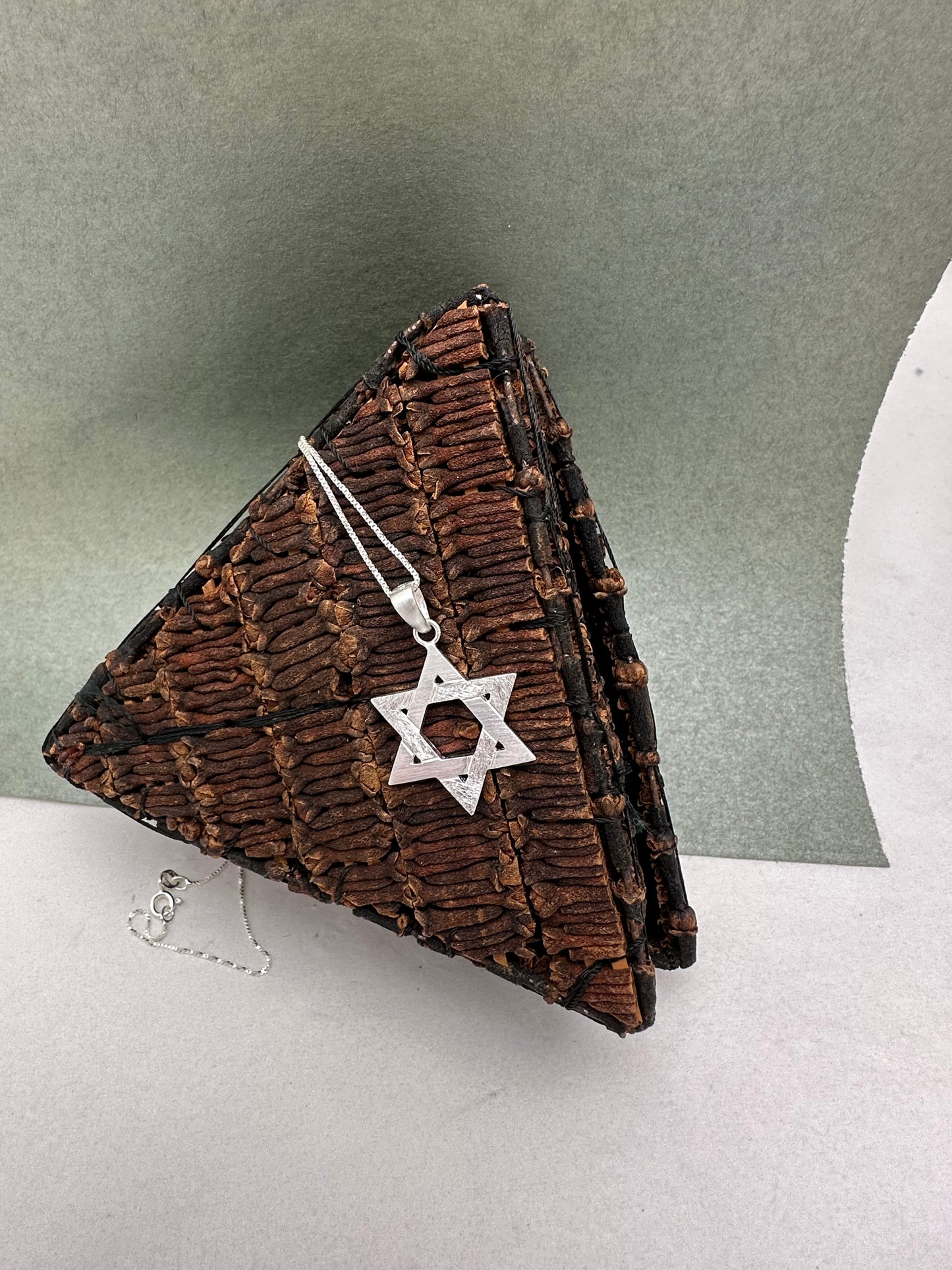 Star of David Textured Necklace