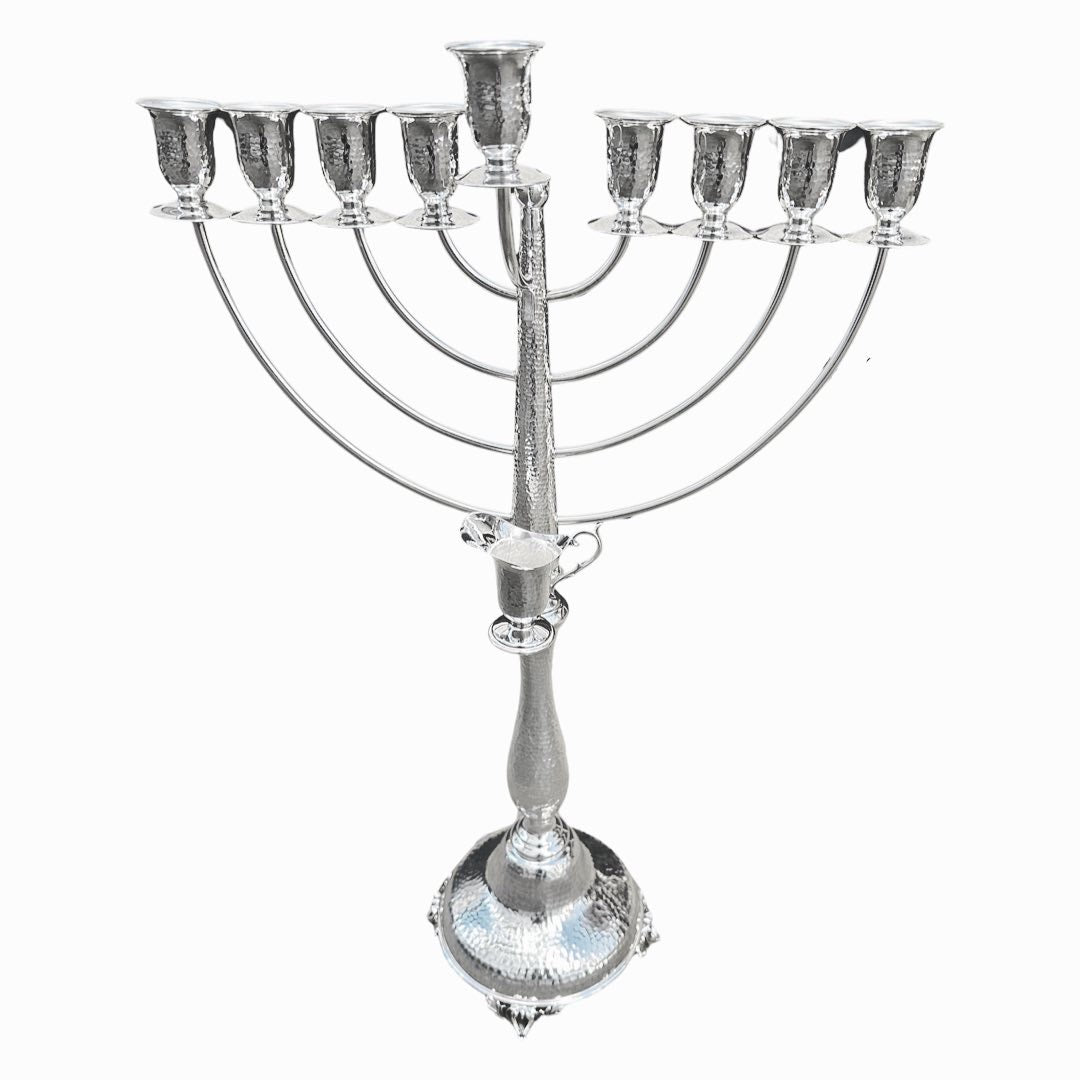 Sterling Silver Hammered Menorah
