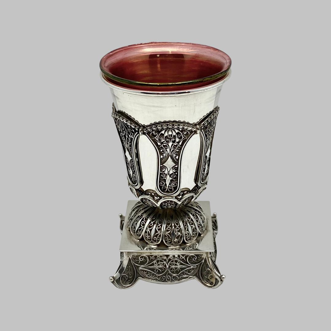 Half Stem Filligree Removable Kiddush Cup