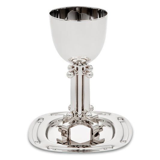 Nickel Suspension Kiddush Cup w/ Tray
