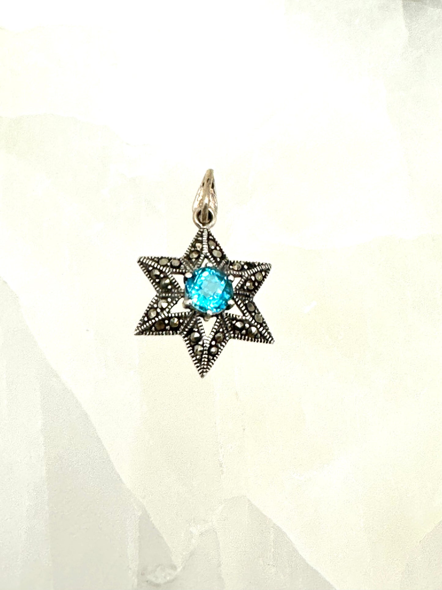 Marcasite Magen David NecklaceThis 1"