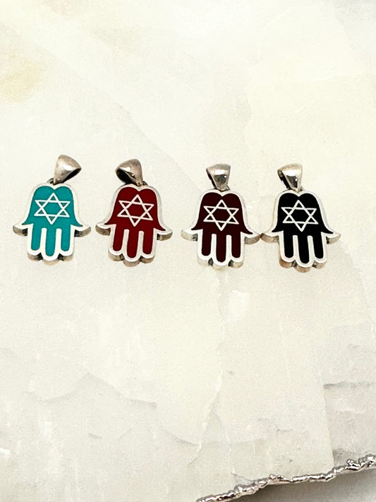 Color Stone Hamsa With Magen David