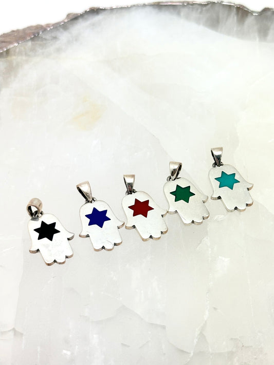Hamsa Pendant With  A Color Star