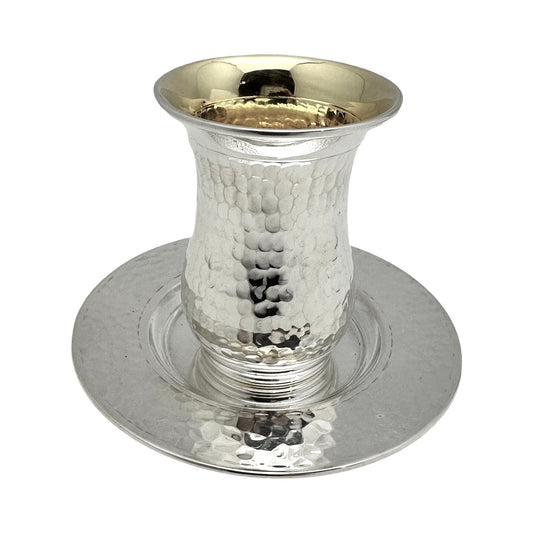 Mia Hammered Kiddush Cup Set