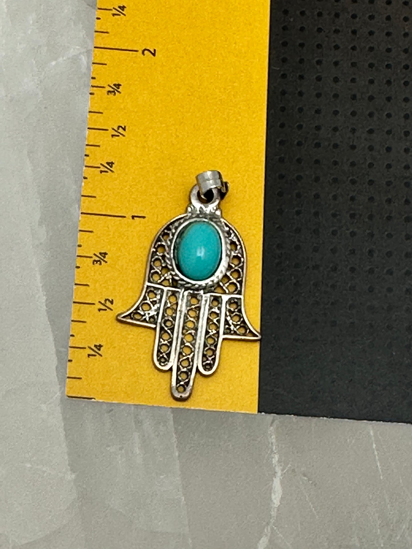 Hamsa with Semiprecious Stone