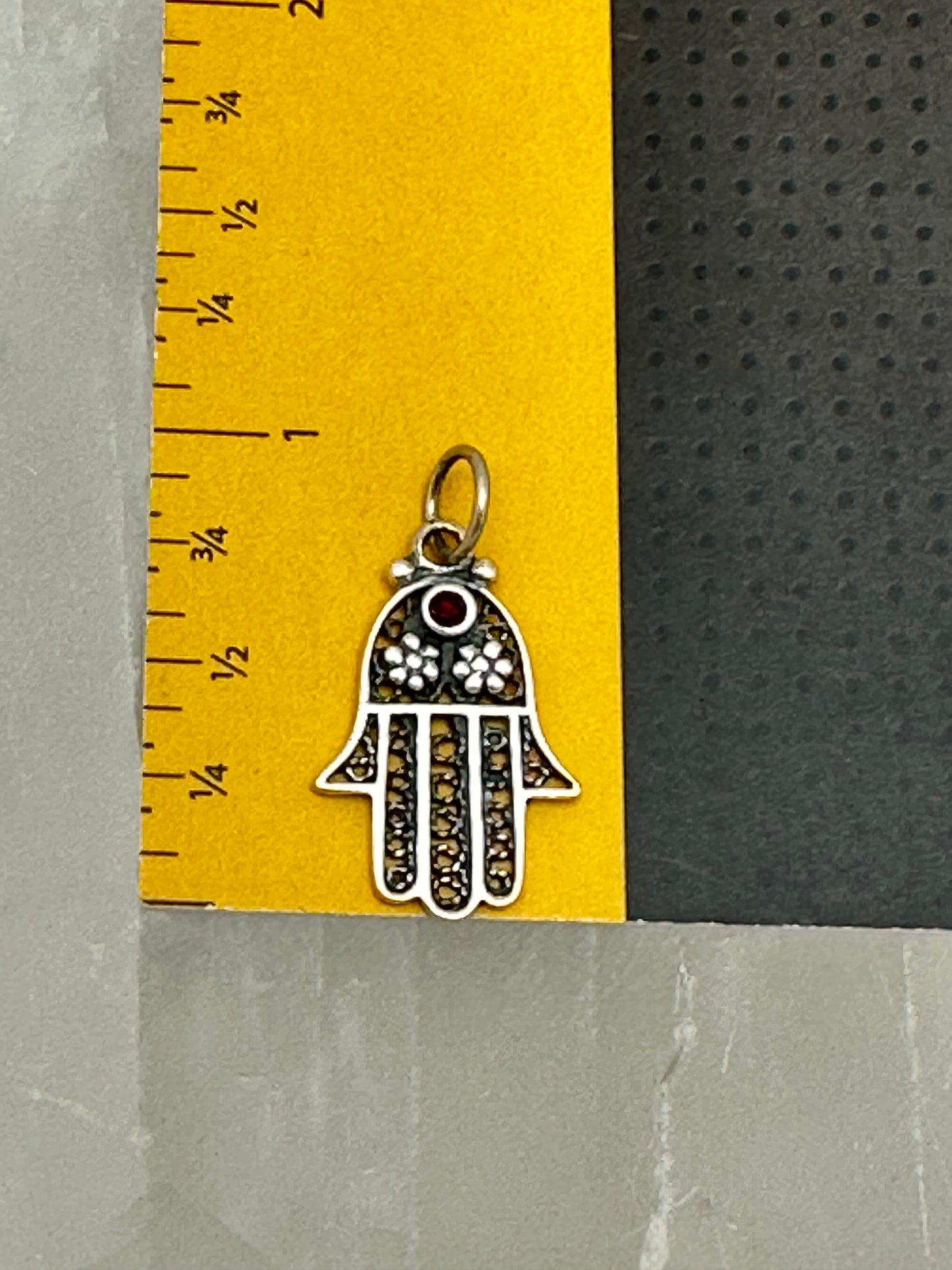 Filigree Hamsa With Color Stone