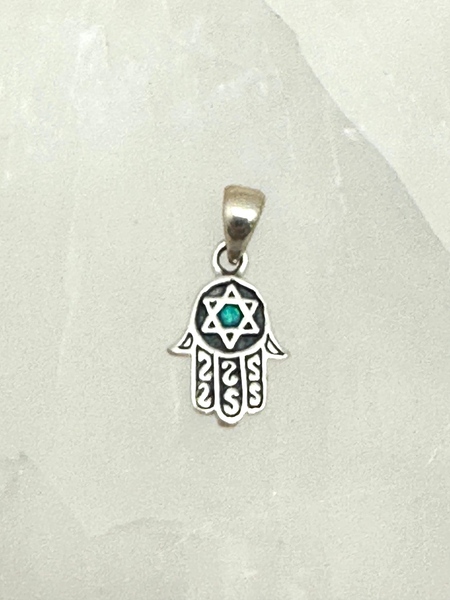 Hamsa with an Opal Stone