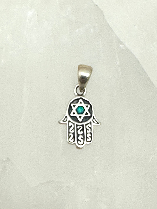 Hamsa with an Opal Stone