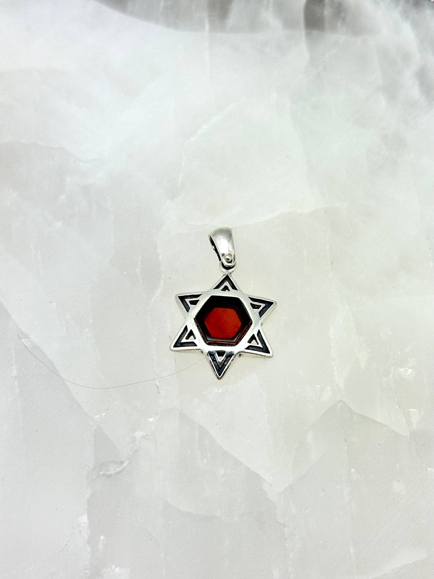 Carnelian Magen David Pendant