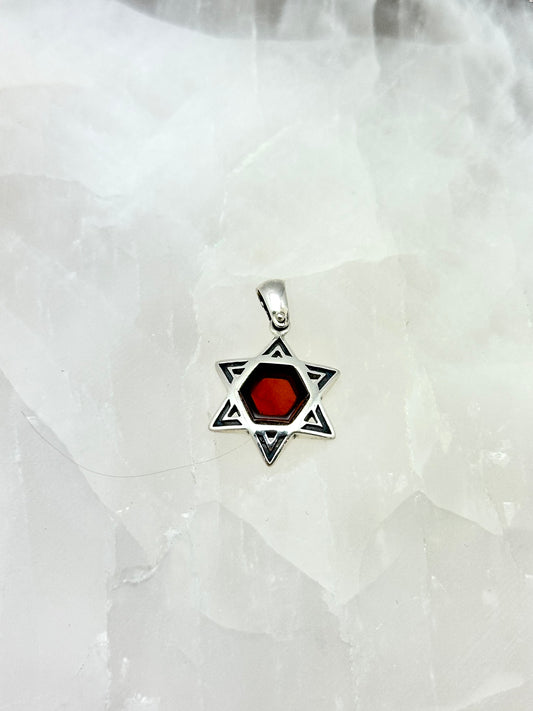 Carnelian Magen David Pendant