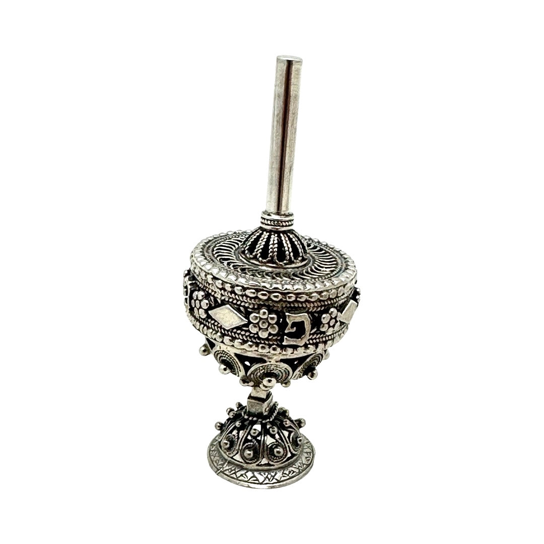 Yemenite Filigree Dreidel with a Stand