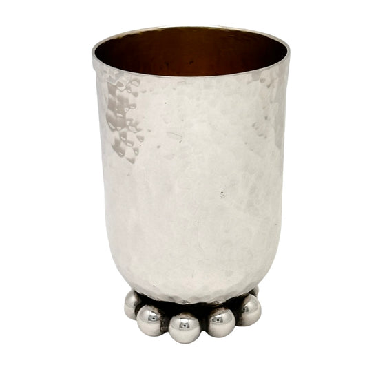 Hammered Kiddush Cup with Beads