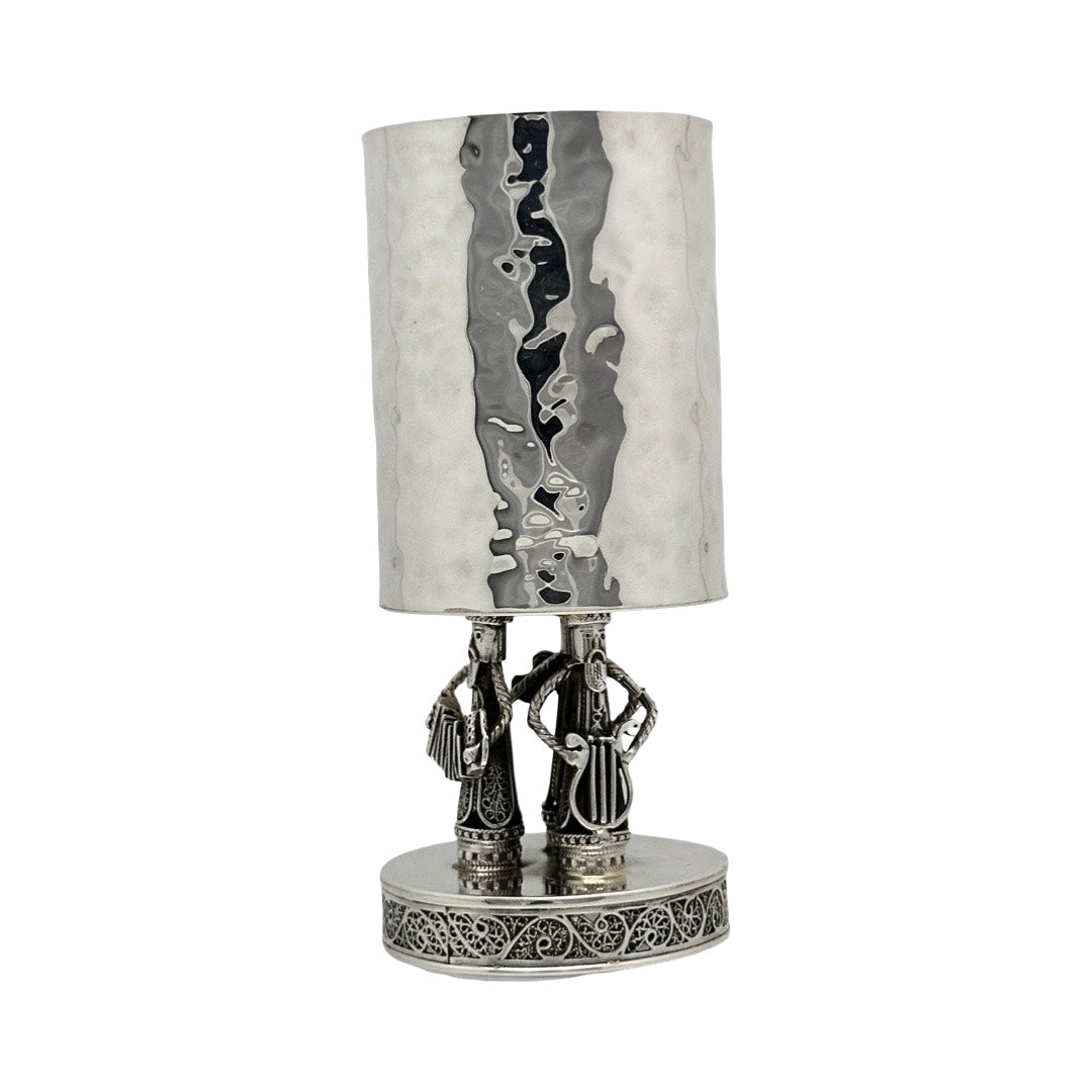 Filigree Hammered Kiddush Cup Musicians