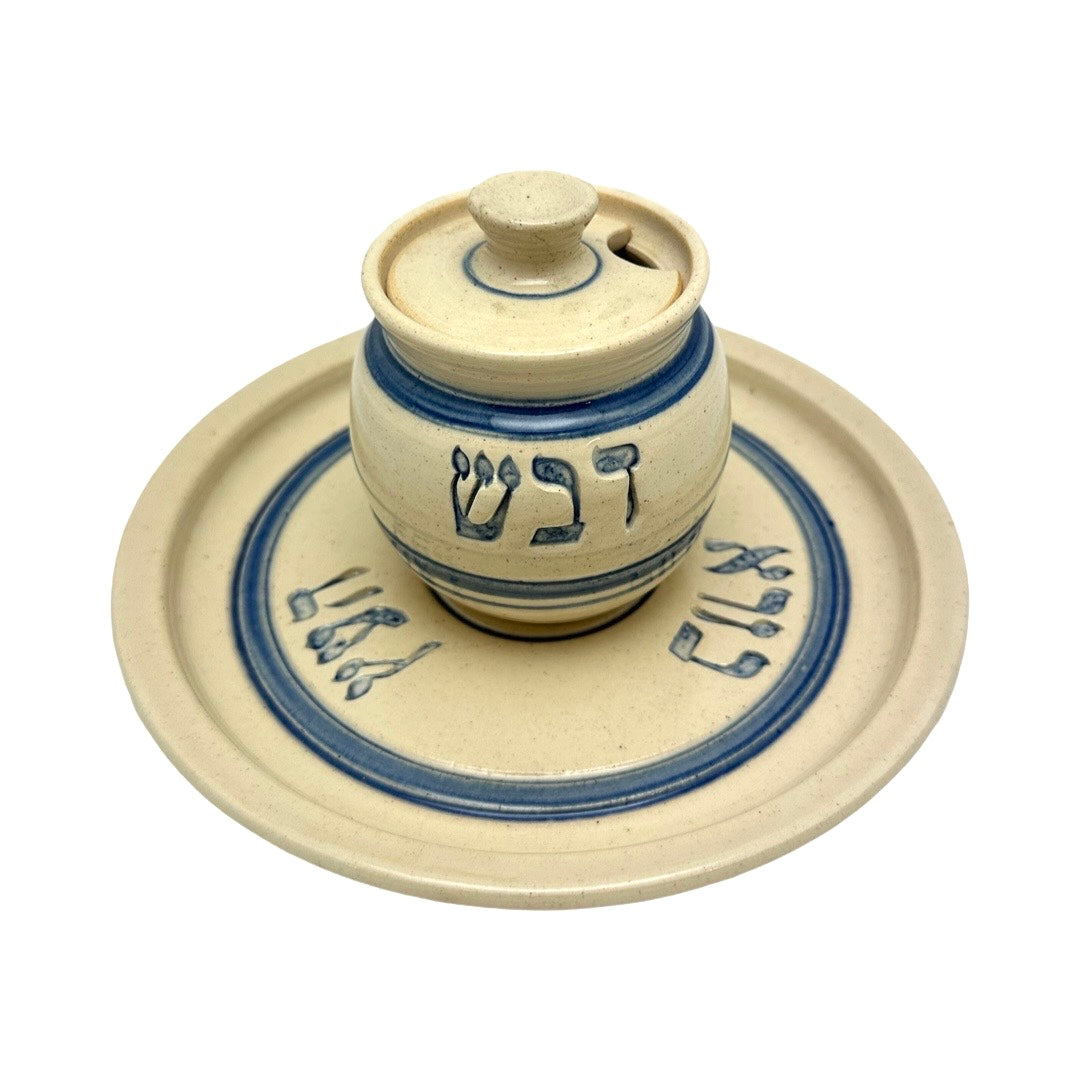 Ceramic Honey Pot and Plate