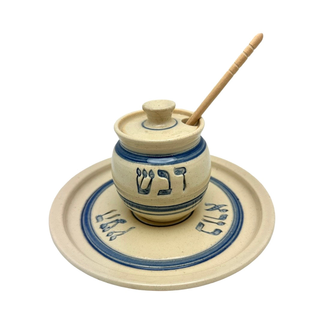 Ceramic Honey Pot and Plate