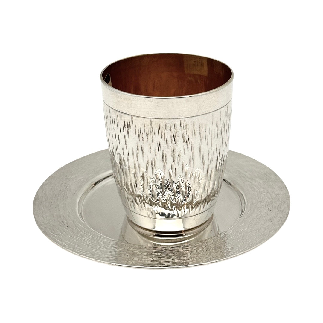 Line Hammered Barrel Kiddush Cup