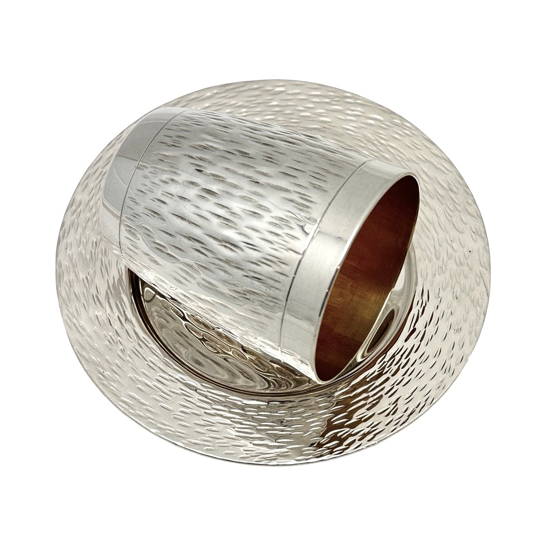 Line Hammered Barrel Kiddush Cup