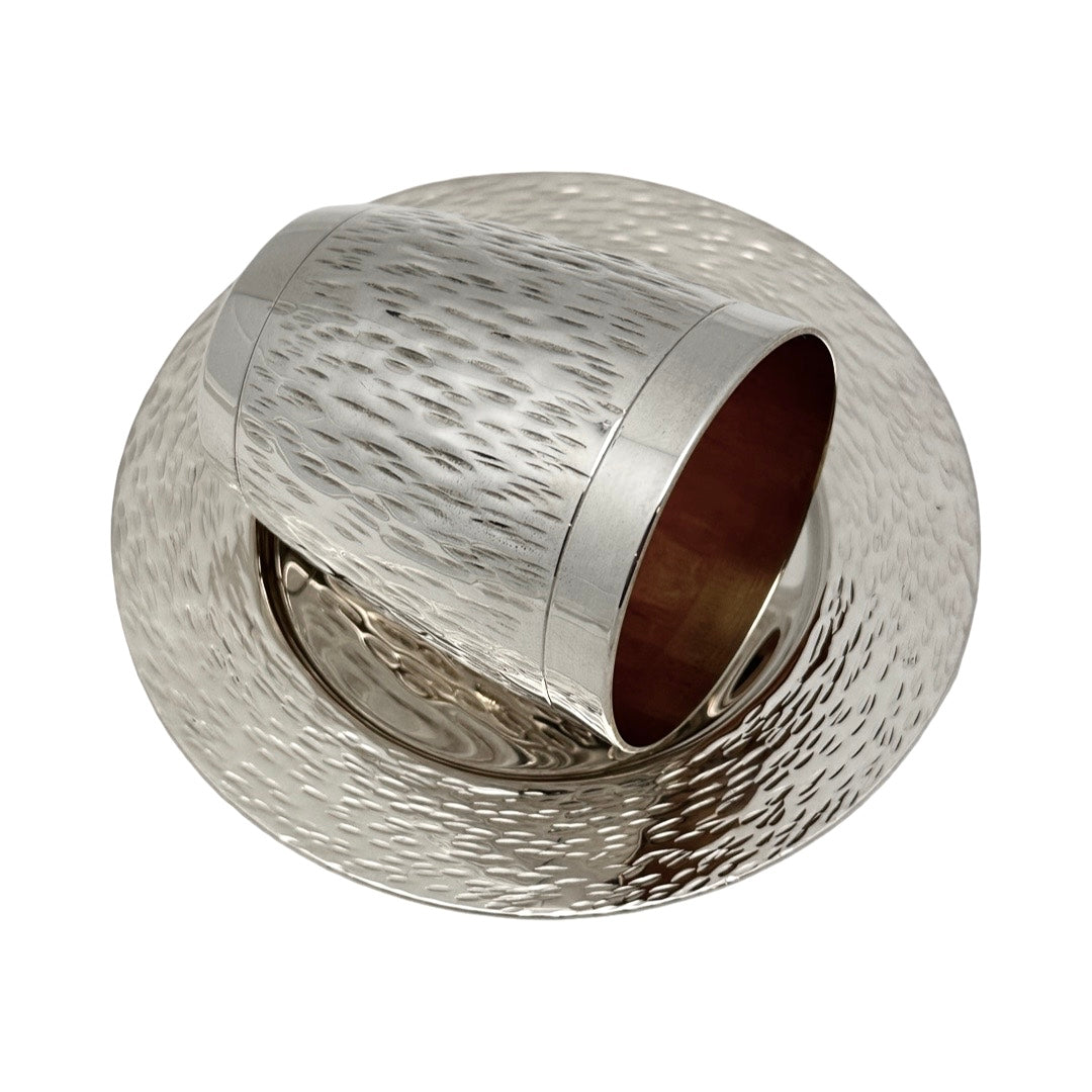 Line Hammered Barrel Kiddush Cup