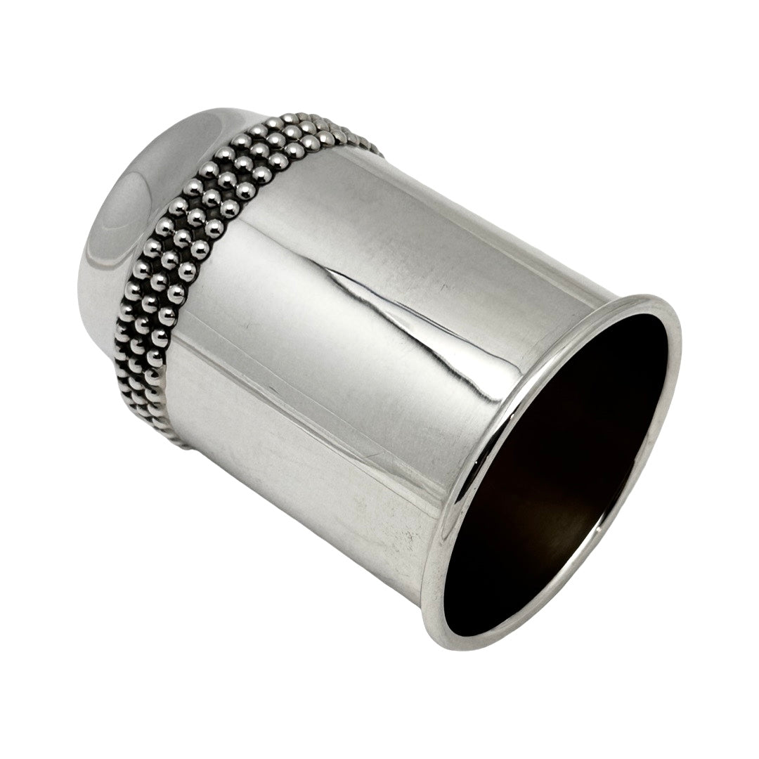 Sterling Silver Kiddush Cup With Beads