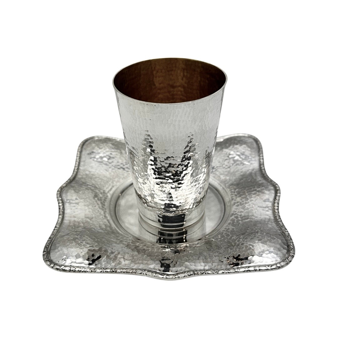 Evora Hammered Kiddush Cup Set