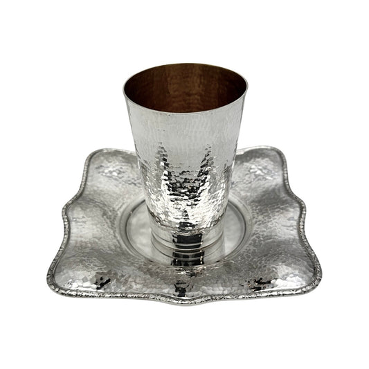 Evora Hammered Kiddush Cup Set