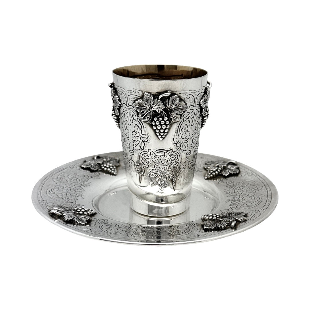 Chase Vine Casted Grapes Kiddush Cup Set