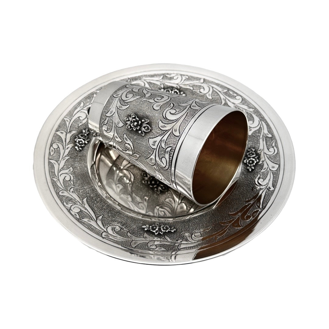 Chase Casted Flowers Kiddush Cup Set