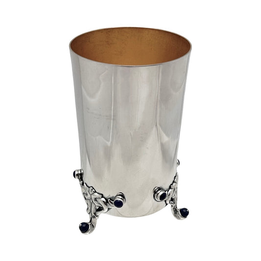 Sterling Silver Kiddush Cup With Lapis