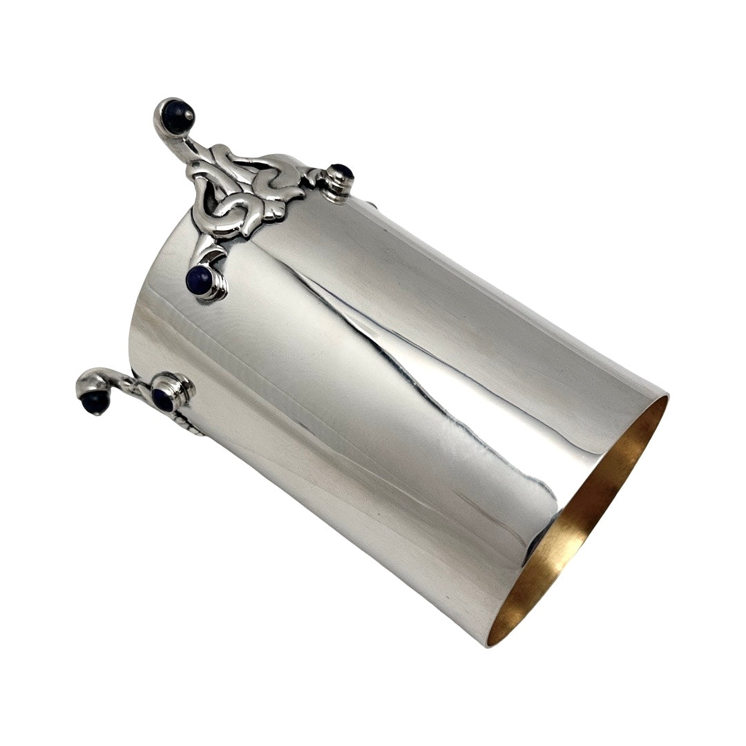 Sterling Silver Kiddush Cup With Lapis