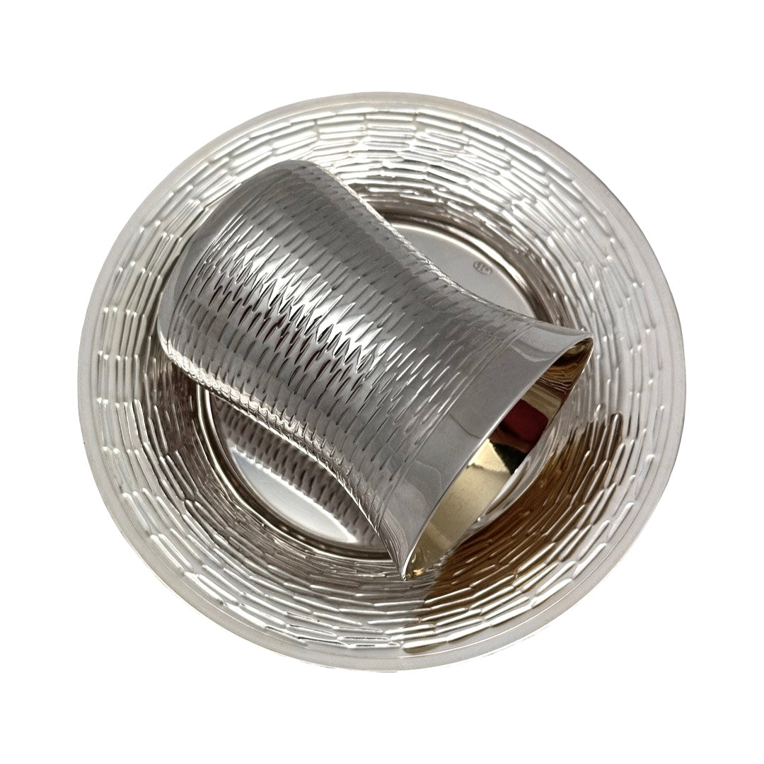 SL Hammered Minimum Shiur Kiddush Cup Set