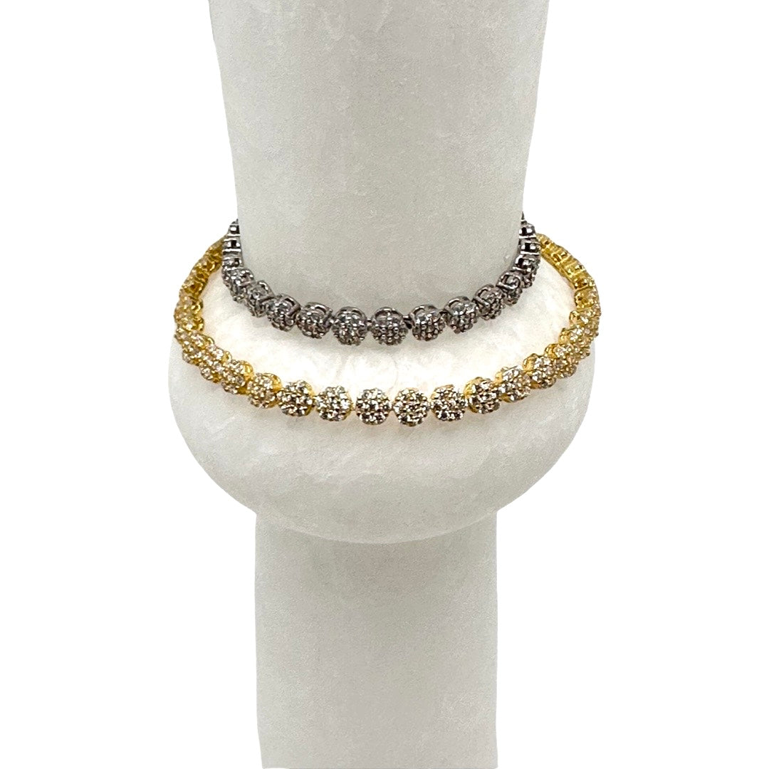 Sterling Silver Small Flower Adjustable Bracelet