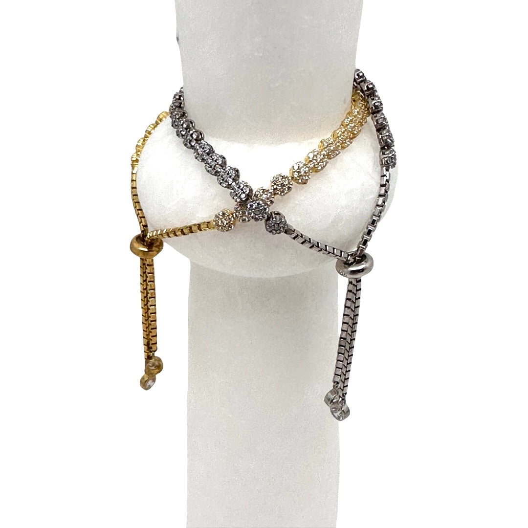 Sterling Silver Small Flower Adjustable Bracelet