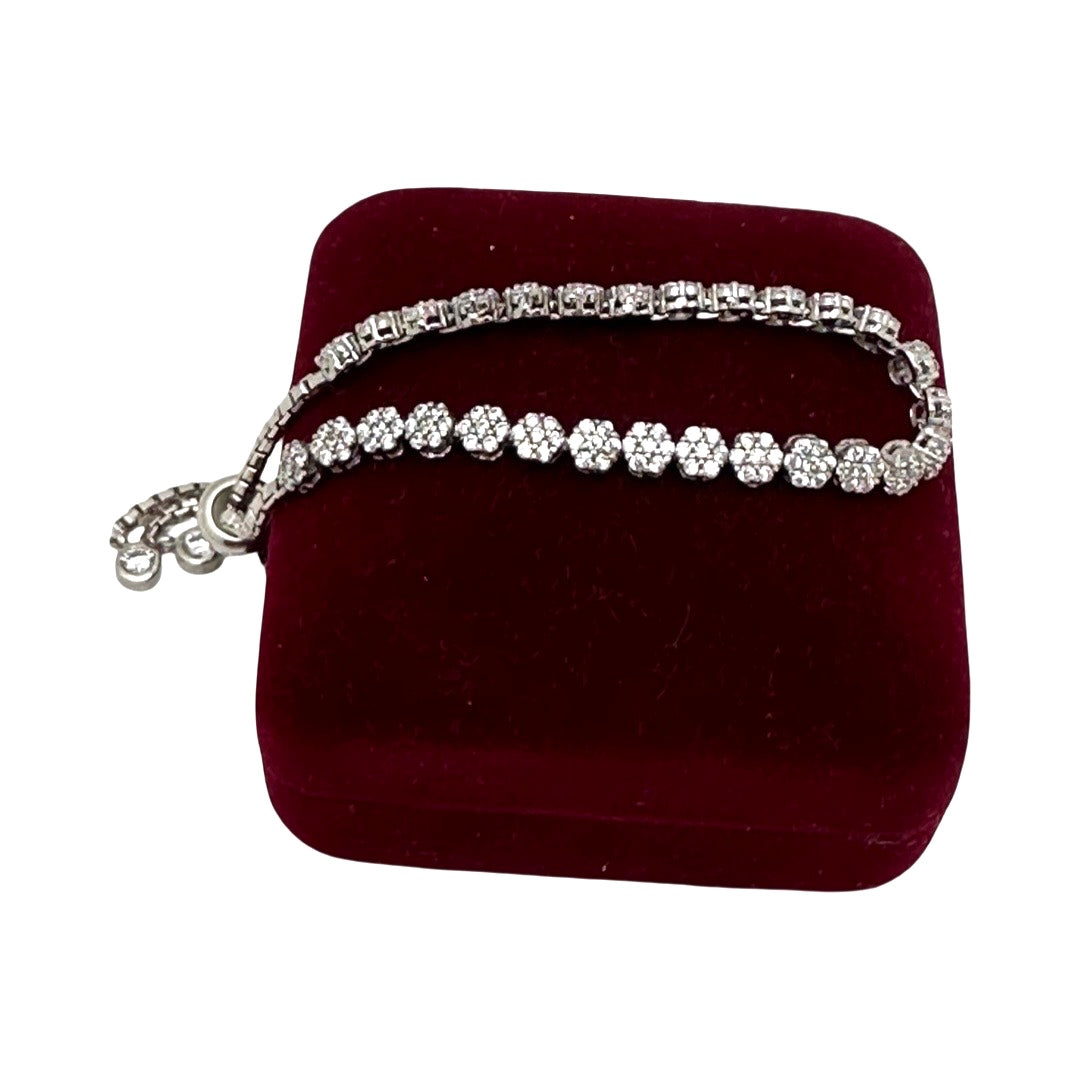 Sterling Silver Small Flower Adjustable Bracelet