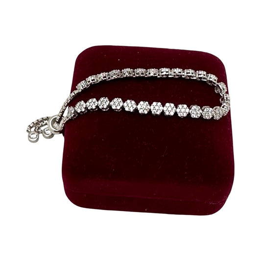 Sterling Silver Small Flower Adjustable Bracelet