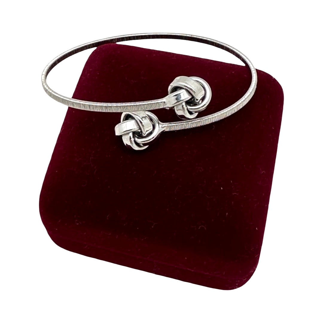 Sterling Silver Love Knot Wire Bangle