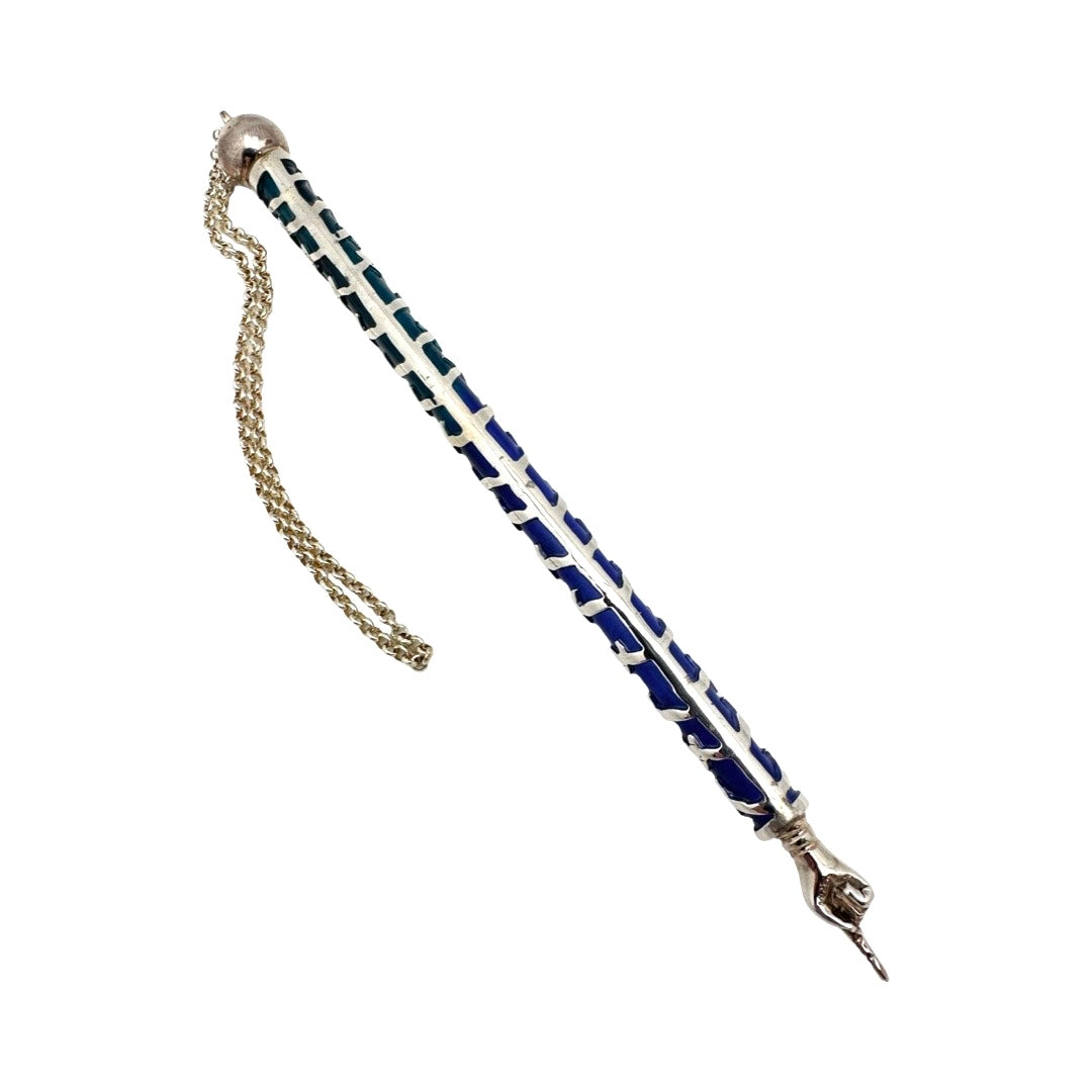Enamel and Sterling Silver Torah Pointer