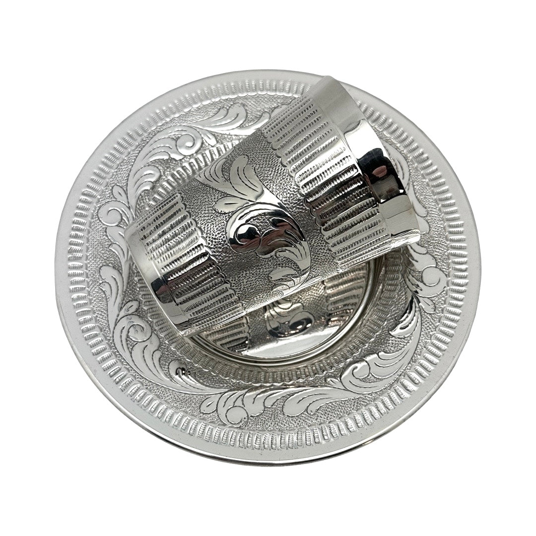 Feather and Lines Kiddush Cup Set