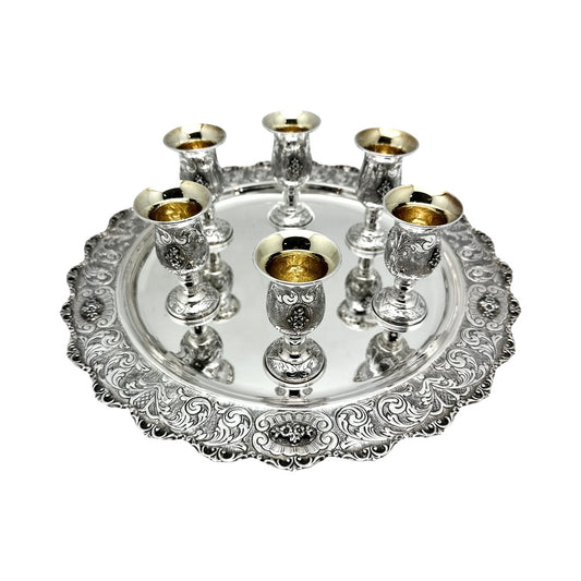 Sterling Silver Italian  L'Chaim Set