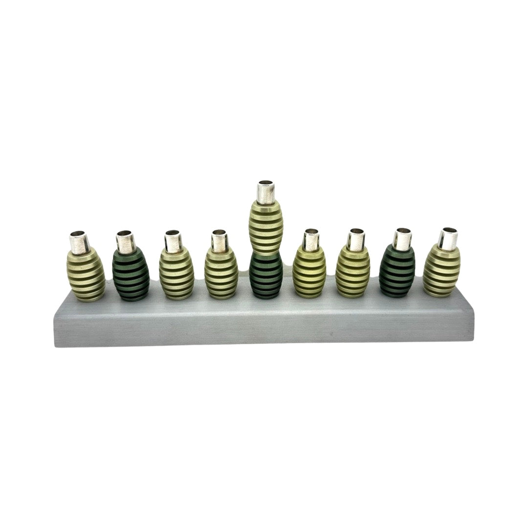 Modern Anodized Aluminum Chanukiya