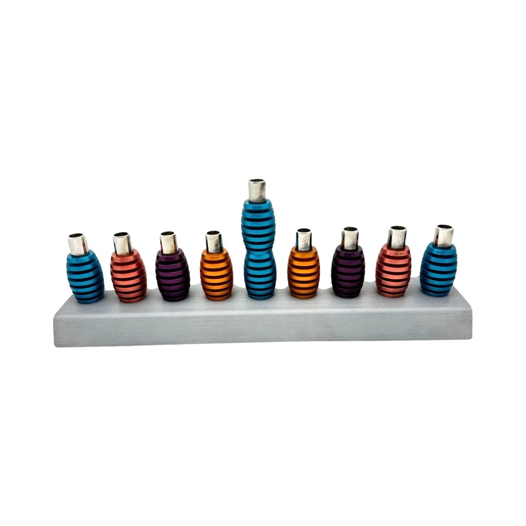 Modern Anodized Aluminum Chanukiya
