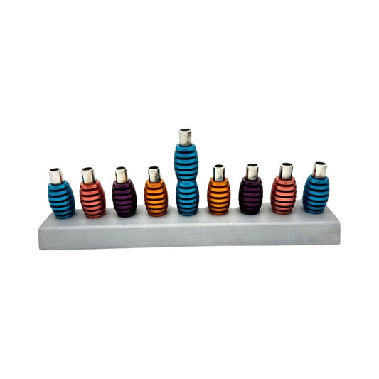 Modern Anodized Aluminum Chanukiya