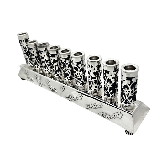 Sterling Silver Cut Out Flower Menorah