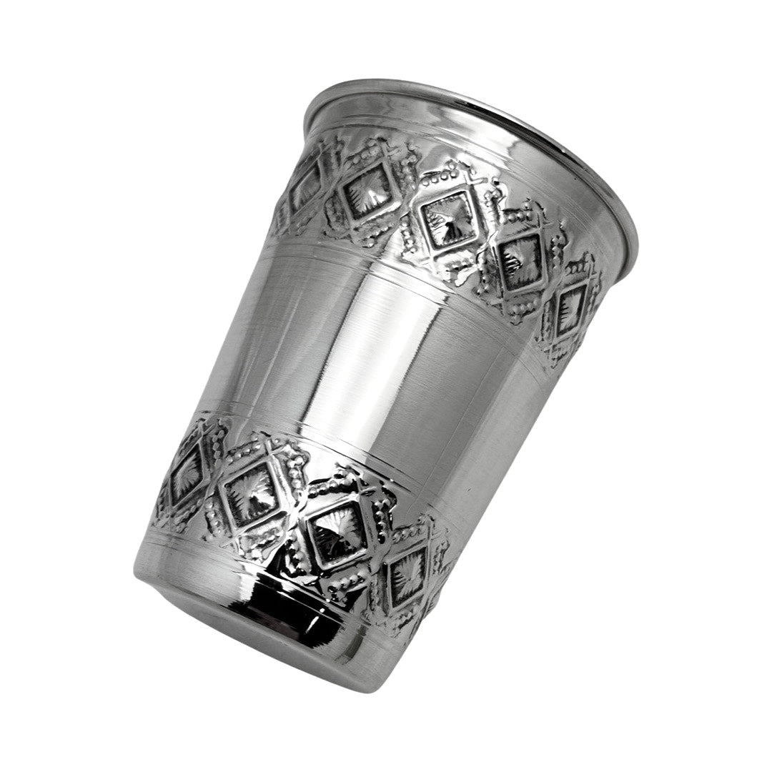 Sterling Kiddush Cup with 'Diamond' Design