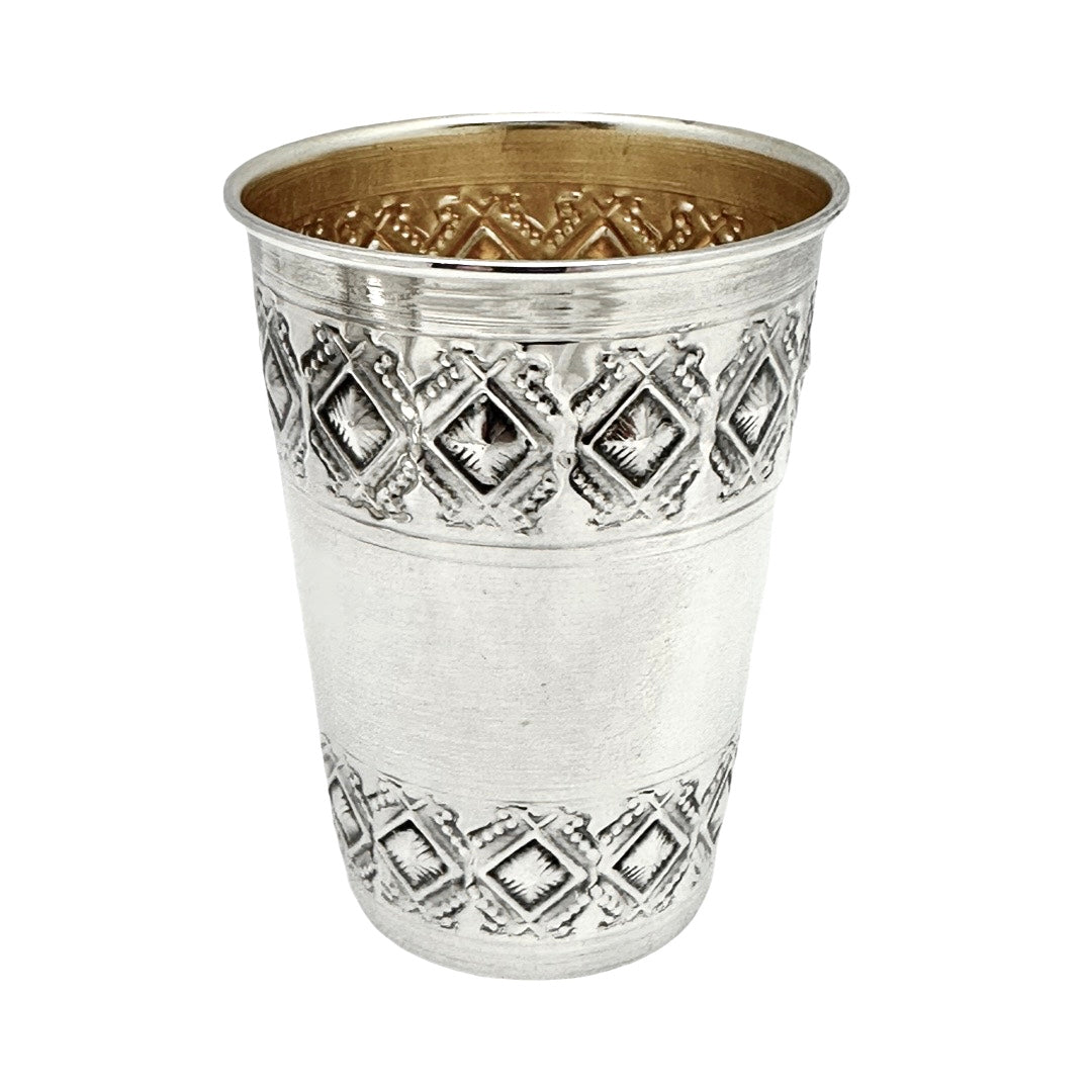 Kiddush Cup Set with Diamond Design