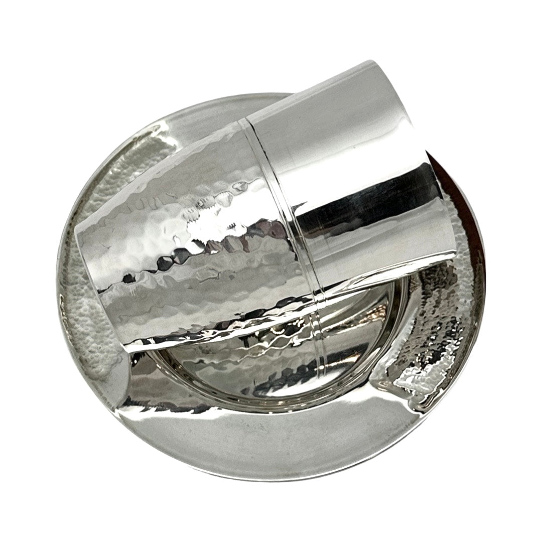 Half Hammered Kiddush Cup Set