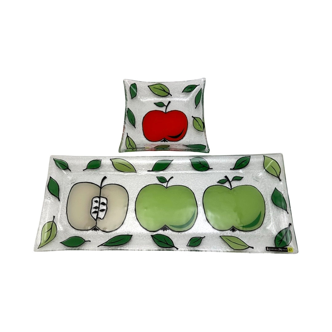 Glass Apple & Honey Dish
